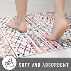 KUTA Boho Living Room Rug 8x10, Moroccan Multi-Color Washable Area Rugs Non Slip, Ultra Soft Print Distressed Geometric Low-Pile Throw Carpet for Bedroom Nursery Dorm Decor