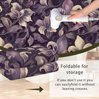 Purple Luxury Floral Texture Rug for Living Room 3x5, Low Pile Non-Slip Backing, Machine Washable Easy Fold Rug for Home, Office, Dorm Room