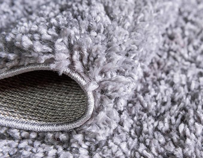 Unique Loom Davos Shag Collection Area Rug - Solid (4' 1" x 6' 1" Rectangle, Sterling)