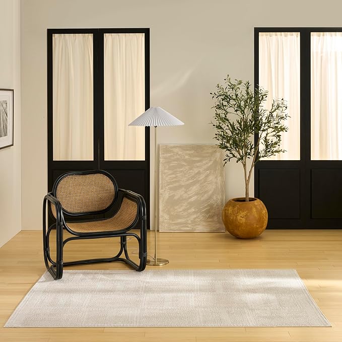 Nourison Home Nordic Taupe 4' x 6' Area Rug - Easy Clean, Non Shedding, Bed Room, Living Room, Dining Room, Kitchen (4' x 6')