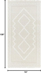 Mark&Day Wool Rugs, 6x9 Nishnabotny Cottage Medium Beige Area Rug, Beige Carpet for Living Room, Bedroom or Kitchen (6' x 9')