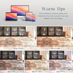 Phantoscope Washable Runner Rug 2'x10' Non-Slip, Vintage Boho Hallway Rugs for Entryway, Stair, Bedroom, Fall Orange Floral Medallion Pattern, Low-Pile Foldable Floor Carpet, Rust/Multi Floral