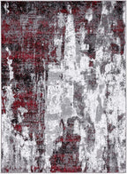 LUXE WEAVERS Modern Abstract Art Red 2x7 Area Rug