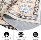 Area Rug for Living Room, 8x10 Machine Washable Non Slip Large Faux Wool Throw Rug, 0.3″ Low Pile & Non-Shedding Boho Large Carpet Rugs for for Dining Room, Bedroom, Office (Khaki)