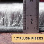 Shaggy Soft Fluffy Rug Non-Slip Indoor Floor Carpet for Living Room Anti-Skid Indoor Plush Carpet for Living Room, Height Pile 1.4" Plush Rug Tie-Dyed Light Grey 2x3 Feet