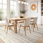 Nakagishi Area Rugs 8x10 Living Room: Washable Boho Large Neutral Soft Farmhouse Rug Stain Resistant Modern Geometric Non-Slip Indoor Floor Carpet for Bedroom Nursery Kids Playroom Office- Brown