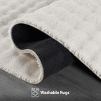 CAMILSON Modern White Non Slip Rug 5x7 Ultra Soft High Pile Area Rugs Non Skid Rubber Backing Durable & Easy to Clean Carpet for Living Room Bedroom Kids Room Indoor Use (5 x 7 White)