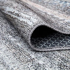 Bloom Rugs Washable Non-Slip 4' x 6' Rug - Gray/Blue/Blush Modern Abstract Area Rug for Living Room, Bedroom, Dining Room, and Kitchen - Exact Size: 4' x 6'