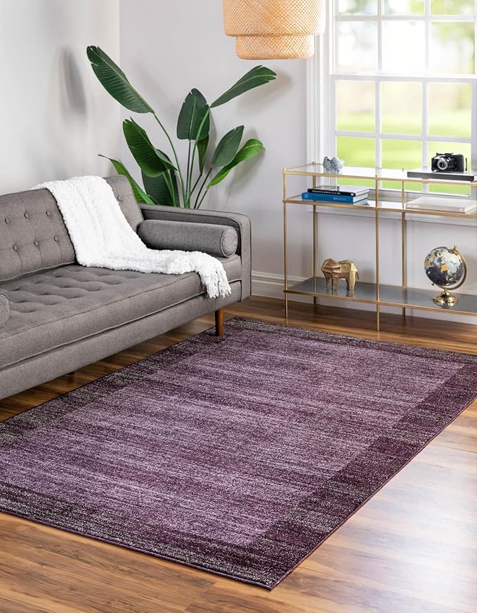 Rugs.com Angelica Collection Rug – 9' x 12' Violet Medium Rug Perfect for Living Rooms, Large Dining Rooms, Open Floorplans