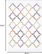 Alfa Rich 4x6 Moroccan White Washable Area Rugs for Living Room Bedroom Kitchen Decor Cotton Rug