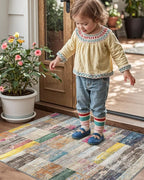 LUMI Ultra Thin Door Mat, 36x59 Non Slip Indoor Doormat Entrance Washable Rugs Entryway Oriental Vintage Soft Carpet for Kitchen Bedroom Front Door, Multicolor