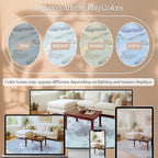 Fame Living Cream Blue Oushak Rug, Modern, Vintage, Turkish, Eclectic, Floral, Pastel, Washable, Large Area Rugs for Living Room, Dining, Bedroom, Girls, Boys, 7'5"x9'8"