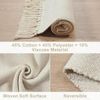 Collive Long Hallway Runner - 2.6' x 8', Washable Indoor Entryway Rug, White/Beige Braided Woven Kitchen Rug for Laundry Room, Bedroom Doorway