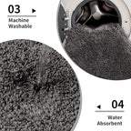 Bathroom Runner Rug 24x70 Dark Grey Non Slip Fluffy Long Bath Mat for Bathroom Floor Washable Plush Luxury Bath Rug for Tub Absorbent Shower Sink Mat Bedside Rug