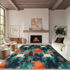 5x7 Abstract Area Rug, Modern Washable Indoor Rugs for Living Room, Soft Large Non-Slip Carpet for Bedroom Dining Room Home Office Farmhouse Decor - Forest Camouflage
