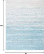 SAFAVIEH Area Rug 8x10 - Adirondack Collection - Large - Aqua & Ivory, Modern Ombre Design, Non Shedding & Easy to Clean, Ideal for Living Room, Bedroom, Office, Dining Space (ADR113J)
