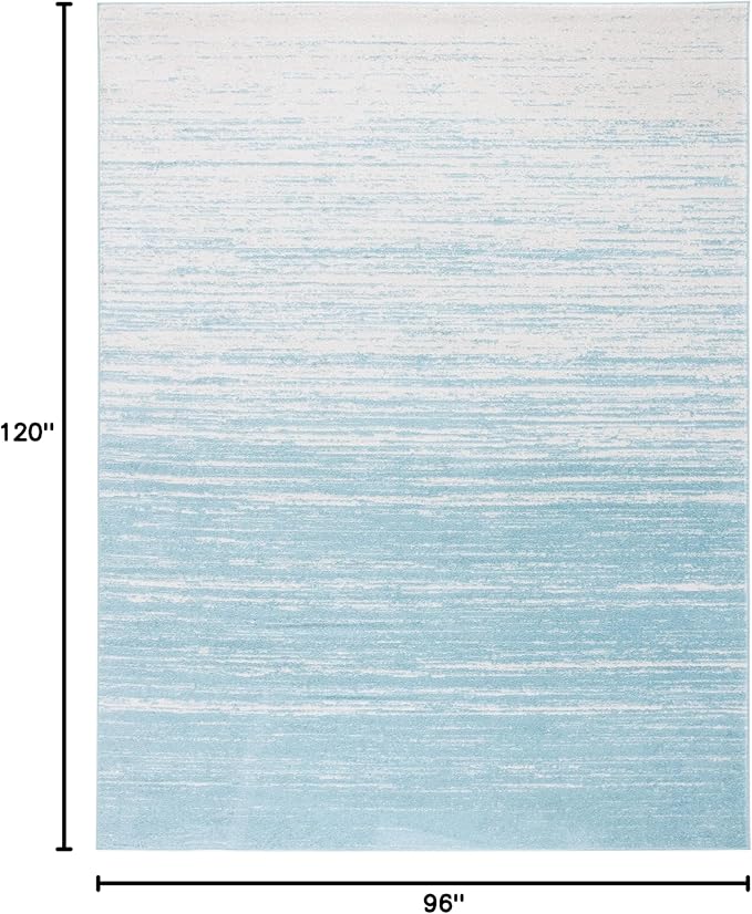 SAFAVIEH Area Rug 8x10 - Adirondack Collection - Large - Aqua & Ivory, Modern Ombre Design, Non Shedding & Easy to Clean, Ideal for Living Room, Bedroom, Office, Dining Space (ADR113J)