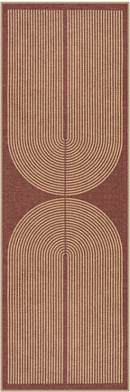 Lahome Modern Rainbow Easy Jute 2x6 Runner Rug, Red Runners for Hallways Non Slip Washable Kitchen Rugs, Farmhouse Stain Resistant Non Shedding Low Pile Indoor Outdoor Carpet for Laundry Entryway