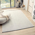 LUXE WEAVERS Modern Farmhouse White 6x9 Washable Area Rug, Anti-Slip Diamond Pattern Carpet