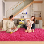 6x9 Area Rugs for Living Room, Fluffy Large Rugs for Bedroom, Soft Shag Fuzzy Non-Slip Carpet for Kids Boys and Girls Nursery Room Dorm Indoor Home Decor (Hot Pink, 6ft x 9ft)