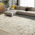 Toneed Abstract Area Rug Modern Washable Rug Soft Non Slip Rug Low Pile for Bedroom Living Room Dining Room Beige 8x10 Feet
