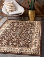 Unique Loom Sialk Hill Collection Area Rug - Washington (7' 1" x 10' Rectangle Brown/Black)