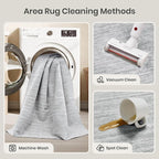 Valenrug Washable Rugs 8x10 - Non Slip 8x10 Area Rugs for Living Room, Stain Resistant Area Rugs for Bedroom, Foldable Machine Washable Area Rug(8'x10', Grey)