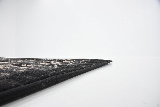 Unique Loom Taftan Collection Border Geometric Tribal Inspired Design Area Rug (7' 0 x 10' 0 Rectangular, Black/ Gray)