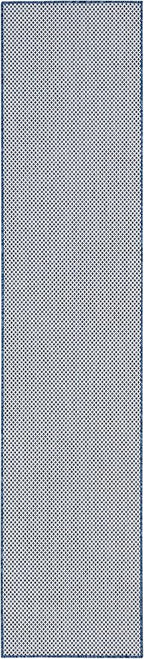 Nourison Home Courtyard Ivory Blue 2' x 6' Area Rug - Easy Clean, Non Shedding, Bed Room, Living Room, Dining Room, Kitchen (6' Runner)