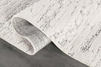 Beverly Rug Micro Loop Area Rug White/Gray 6x9 Abstract Modern Luxury Brushstroke Durable Soft Indoor Rugs for Living Dining Room Office Stain Resistant Non Shedding Casual Indoor Carpet 6 x 9