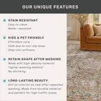 Washable Dining Room Rugs for Under Table - 6x9 Moss Green Oriental Area Rug for Living Room, Low Pile Non-Slip Floor Carpet for Bedroom Under Bed - Vintage Brown Neutral Design & Stain Resistance