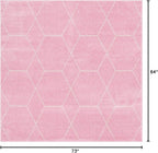 Unique Loom Trellis Frieze Collection Area Rug - Geometric (6' Square, Light Pink/ Ivory)