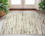 Modern Abstract Small Area Rug Indoor 3x5 Washable Rug Non-Slip Soft Entryway Rug Beige Kitchen Mats Thin Print Faux Wool Floor Carpet Throw Rugs for Entrance Bedroom Office Home Decor