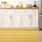Dash & Albert Sunflower Ticking Machine Washable Rug, 6 X 9 Feet, Yellow Stripe Pattern