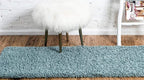 Unique Loom Solid Shag Collection Area Rug (2' 6" x 13' 1" Runner, Light Slate Blue)
