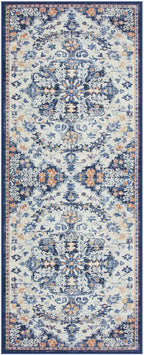 Lahome Bohemian Washable Runner Rug, 2'6" x 10' Soft Runners for Hallways Long Kitchen Carpet Runner, Non Slip Printed Stair Carpet Runners for Hall Bathroom Mudroom Hardwood Floor, Blue Purple/Multi