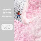Andency 8x10 Area Rugs for Living Room, Non-Slip Fluffy Soft Large Shag Bedroom Carpet, Tie-Dyed White Pink Big Indoor Thick Nursery Rug for Kids Dorm Home Decor Aesthetic