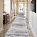 3x15 Washable Runner Rug for Hallway: Long Runners for Entryway Living Room Dining Room - Stain and Water Resistant Rugs with Non-Slip Backing - Soft Low-Pile Carpet Beige Grey