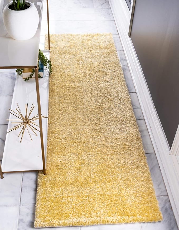 Unique Loom Solo Collection Area Rug - Calabasas (2' 2" x 6' 7" Runner, Yellow)