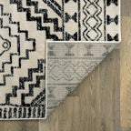 Rugshop Cream and Black Southwestern Tribal Area Rug – Boho Geometric Diamond Pattern Carpet for Living Room, Bedroom, or Entryway – Soft Modern Rustic Floor Décor 7' 10" x 10' Cream