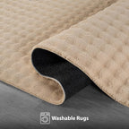 CAMILSON Modern Beige Non Slip Door Mat Rug 2x3 Ultra Soft High Pile Entryway Rugs Non Skid Rubber Backing Durable & Easy to Clean Carpet for Kitchen Bathroom Indoor Use (2 x 3 Beige)