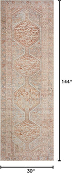 Loloi Chris Loves Julia Jules Collection JUL-04 Tangerine/Mist 2'-6'' x 12'-0'', .13" Pile Height, Runner Rug