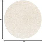 Unique Loom Solid Shag Collection Area Rug (7' 1" Round, Snow White)