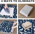 KILOCOCO Hallway Runner Rug 2.6'x10' Runners for Hallways Washable Runner Soft Non Slip Printed Geometric Low-Pile Rugs Runners for Bedroom Kitchen Living Room Boho Rugs, Blue