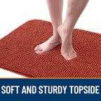 OLANLY Dog Door Mat for Muddy Paws 36x24, Absorbs Moisture and Dirt, Absorbent Non-Slip Washable Doormat, Quick Dry Chenille Mud Mat for Dogs, Entry Indoor Entryway Carpet for Inside Floor, Maple Red