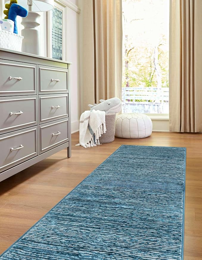 Unique Loom Finsbury Collection Area Rug - Kate (2' x 8' Runner, Blue)