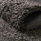 Unique Loom Solid Shag Collection Area Rug (4' 1" x 6' 1" Rectangle, Graphite Gray)