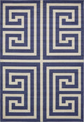 Unique Loom Athens Collection Classic Geometric Modern Border Design Area Rug (8' 0 x 11' 4 Rectangular, Navy Blue/ Beige)