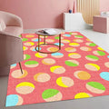 Retro Pink Yellow Green Polka Dot Texture Rug 10x12 Non Slip Washable Soft Area Rugs for Living Room Bedroom Nursery Room Stain Resistant Large Home Office Playroom Indoor Carpet