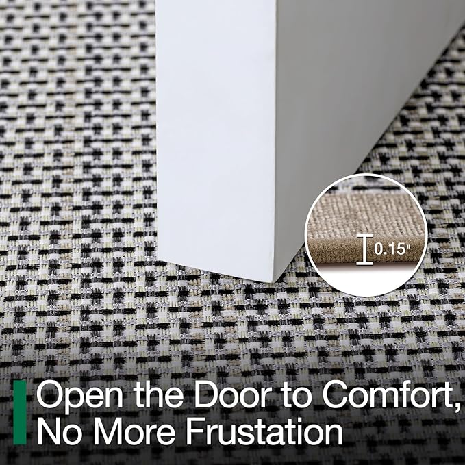 LUMI Inside Door Mat for Entry 24"x36", Absorbent, Dirt Trapper, Low Profile Thin, Non Slip Mats with Rubber Backing, Ideal for Indoor, High Traffic, Garage, Entrance, Classic Beige
